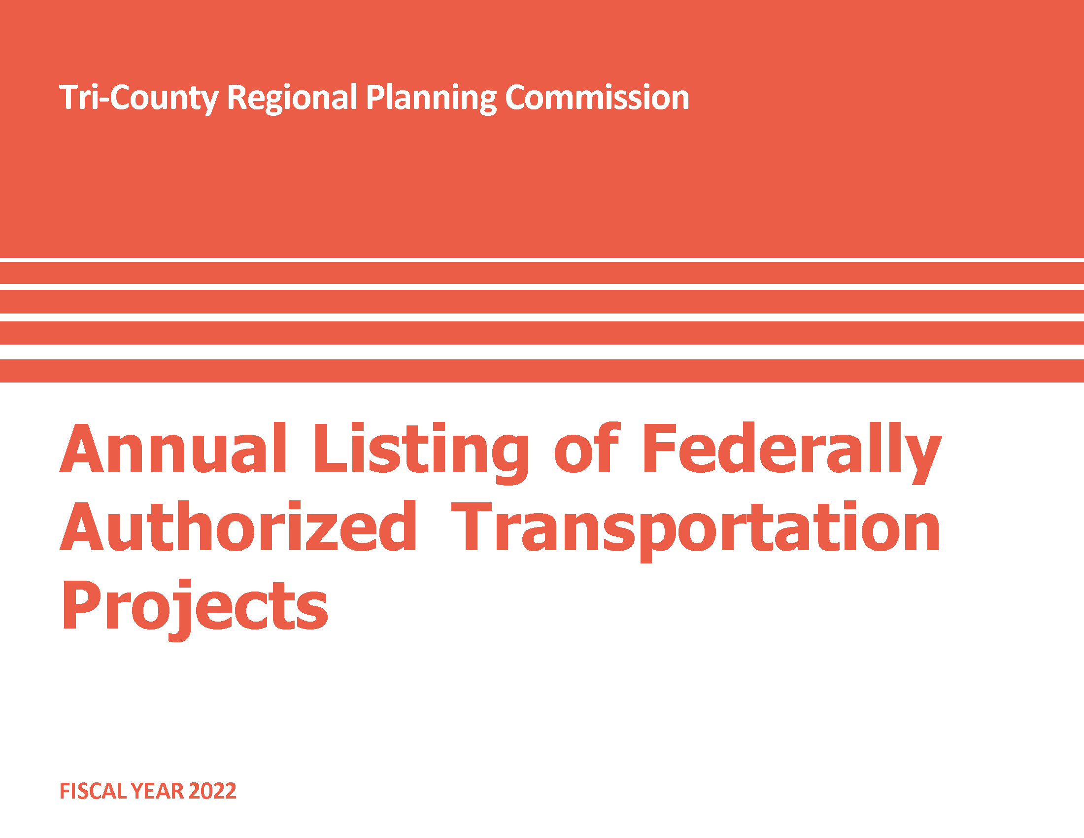 Annual Listing of Federally Authorized Transportation Projects