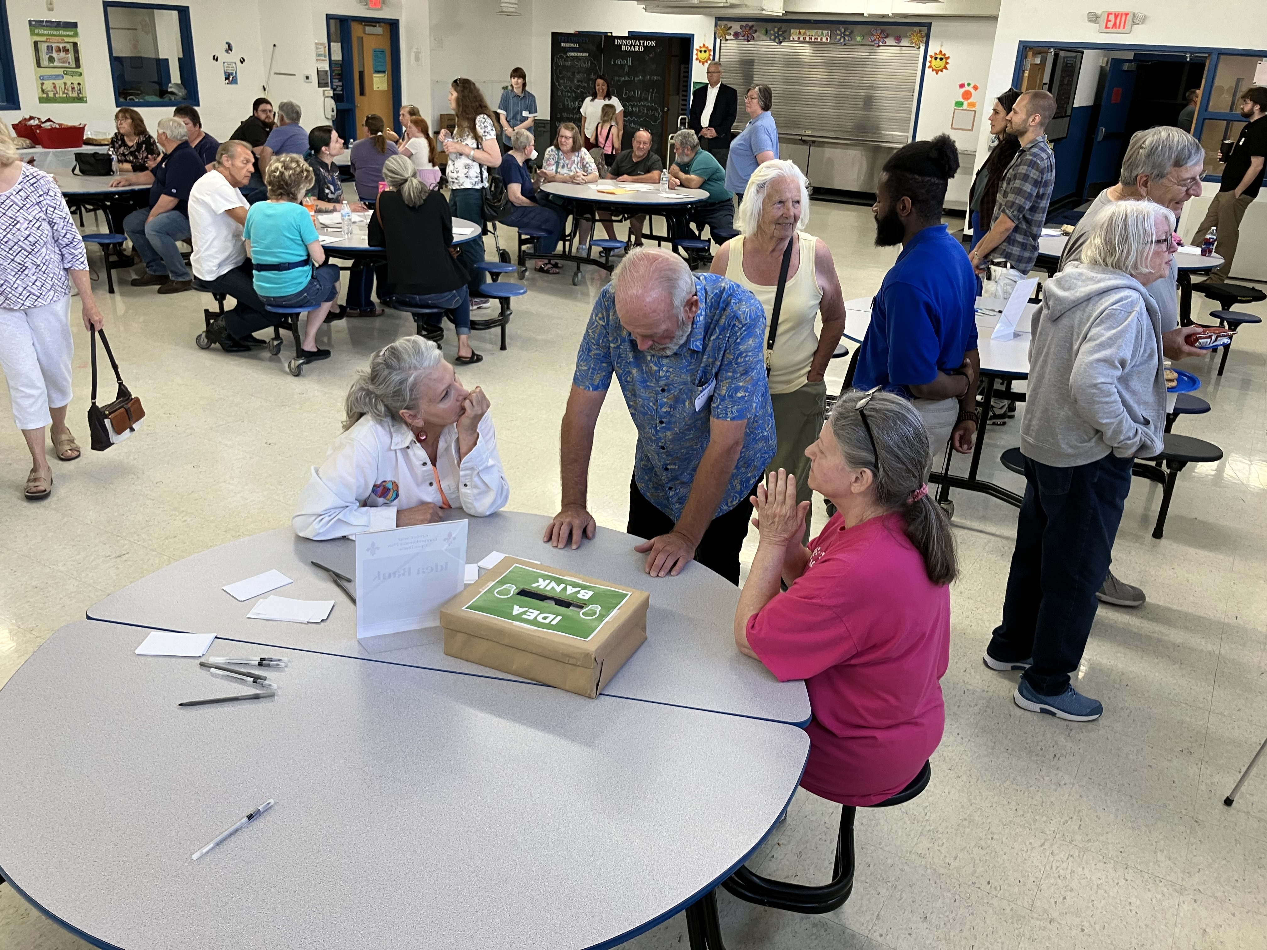 Creve Coeur residents share their vision for the Village's future at an Open House event in 2024.